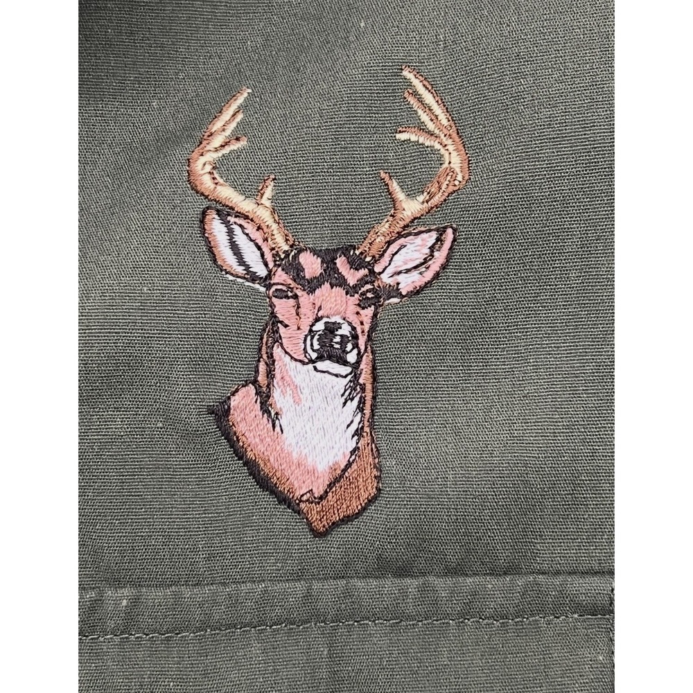 Red Head, Long Sleeve Green, Button Down, Men's XL, 1970, Vtg. Deer, Hunter.‎ - Picture 7 of 12